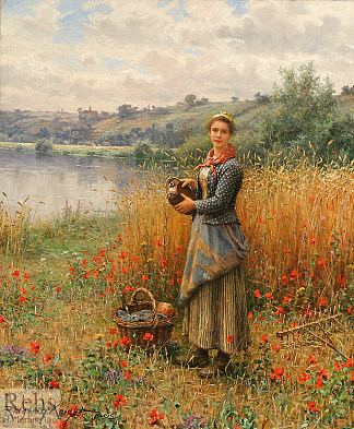 麦田里的玛德琳 Madeleine in An Wheat Field (1907)，丹尼尔·李奇微·奈特