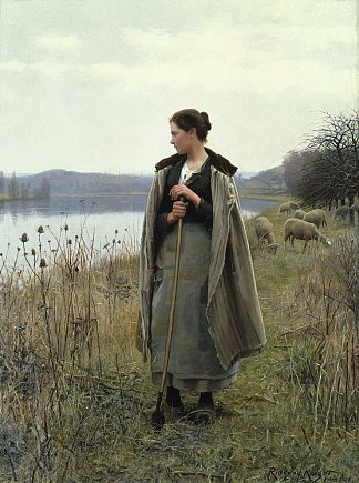 罗勒博瓦兹的牧羊女 The Shepherdess of Rolleboise (1896)，丹尼尔·李奇微·奈特