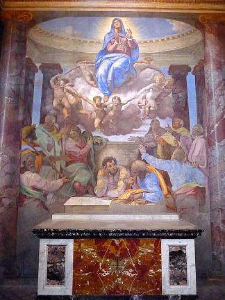 圣母升天（德拉罗韦雷教堂，三位一体） Assumption of the Virgin (della Rovere chapel, Trinita’ dei Monti) (c.1555)，达尼埃莱·达·沃尔泰拉