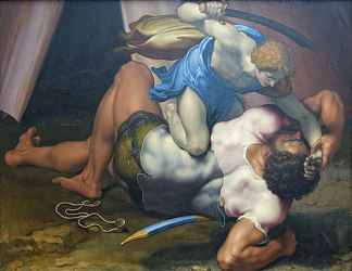 大卫和歌利亚（直肠） David and Goliath (Recto) (c.1550)，达尼埃莱·达·沃尔泰拉
