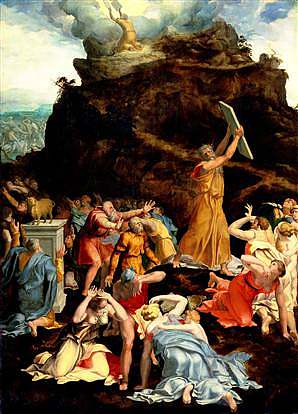 摩西在西奈山 Moses on Mount Sinai (1555)，达尼埃莱·达·沃尔泰拉