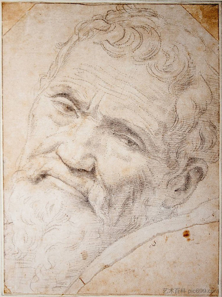 米开朗基罗·布纳罗蒂的肖像 Portrait of Michelangelo Buonarroti (1555)，达尼埃莱·达·沃尔泰拉