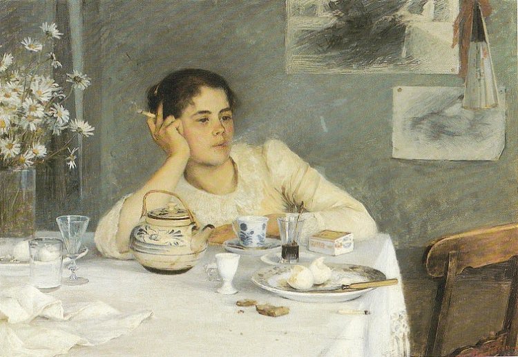 早餐后 After Breakfast (1890; Finland  )，艾琳·丹尼尔森-甘博吉