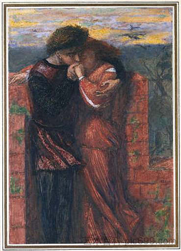 卡莱尔·沃尔（《恋人》） Carlisle Wall (The Lovers) (1853)，但丁·加布里埃尔·罗赛蒂