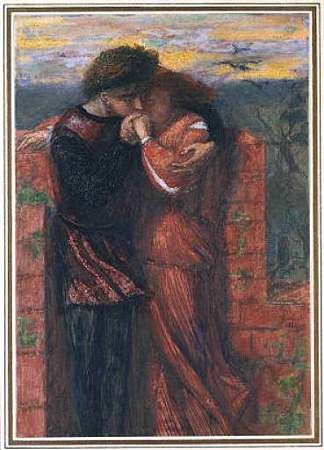 卡莱尔·沃尔（《恋人》） Carlisle Wall (The Lovers) (1853)，但丁·加布里埃尔·罗赛蒂