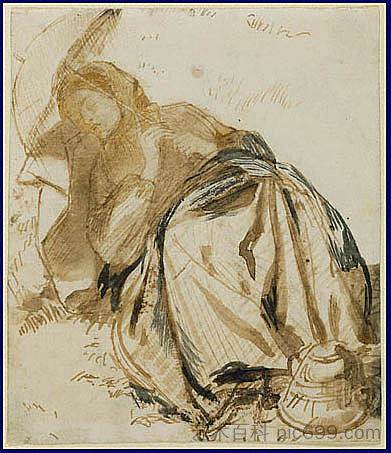 伊丽莎白·西达尔 Elizabeth Siddal (1852 - 1855),但丁·加布里埃尔·罗赛蒂