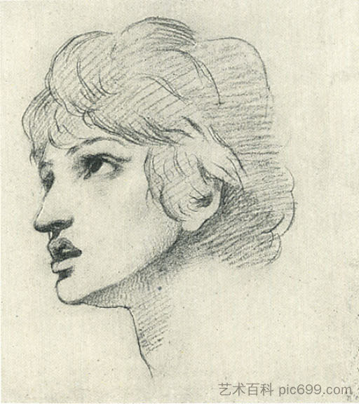 青年领袖 Head of a Youth,但丁·加布里埃尔·罗赛蒂