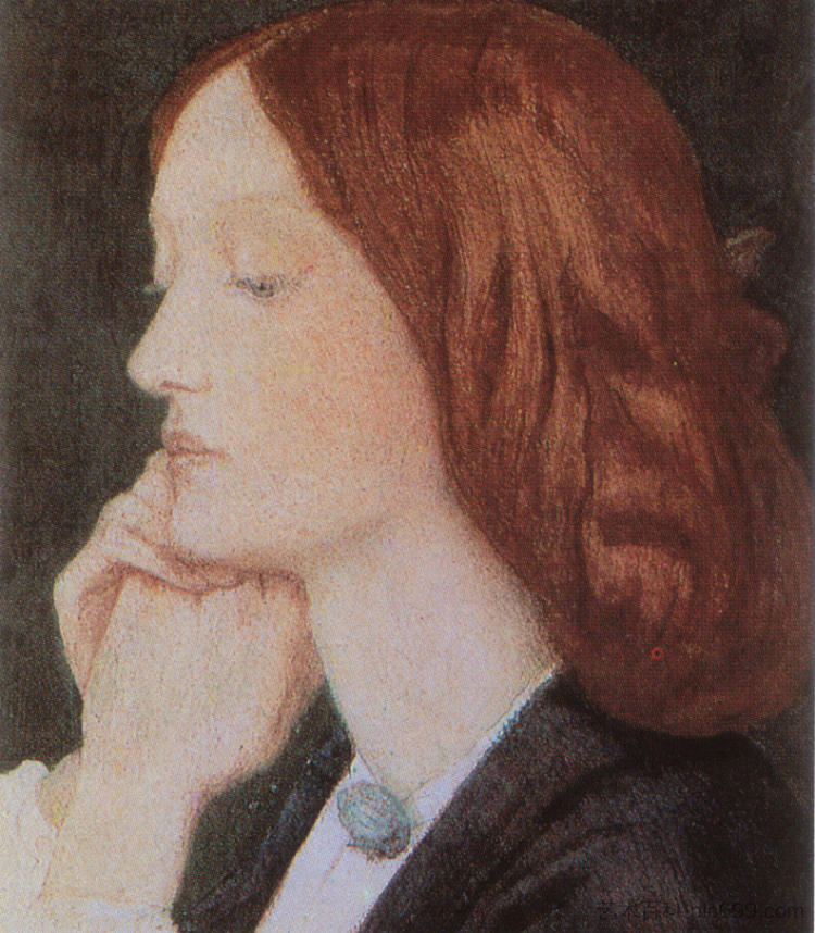 伊丽莎白·西达尔的肖像 Portrait of Elizabeth Siddal (1854)，但丁·加布里埃尔·罗赛蒂