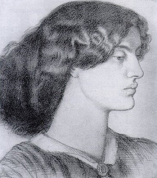 简·莫里斯的肖像 Portrait of Jane Morris，但丁·加布里埃尔·罗赛蒂