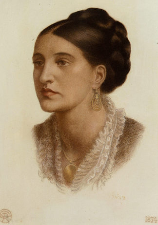 乔治·费尔南德斯夫人的肖像 Portrait of Mrs Georgin A Fernandez (1874)，但丁·加布里埃尔·罗赛蒂