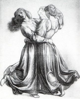 鲍尔草地研究（舞女研究） The Bower Meadow Study (Study of Dancing Girls) (1872)，但丁·加布里埃尔·罗赛蒂