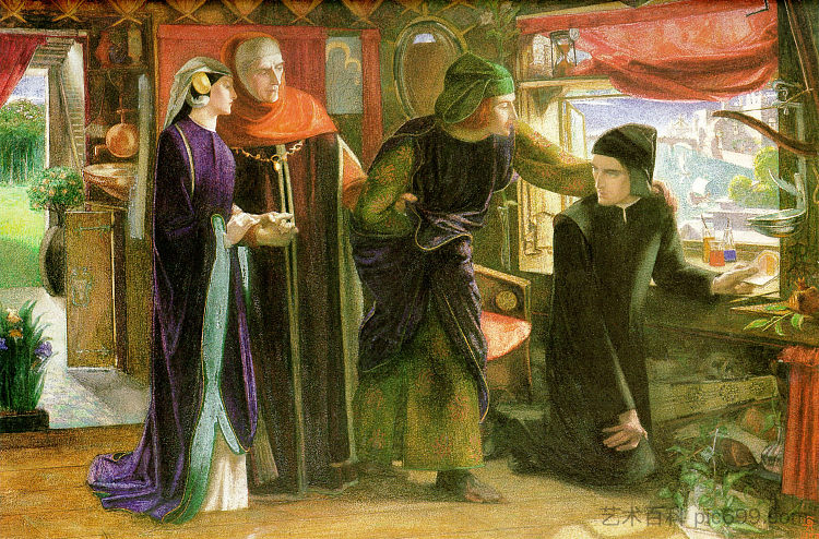 比阿特丽斯逝世一周年 The First Anniversary of the Death of Beatrice (1853),但丁·加布里埃尔·罗赛蒂