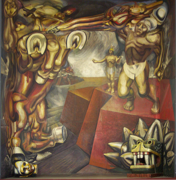 壁画 Mural (1944)，戴维.阿尔法罗.西凯洛斯