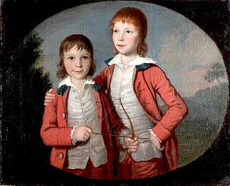 两个男孩的肖像 Portrait of Two Boys (1783)，戴维·阿伦