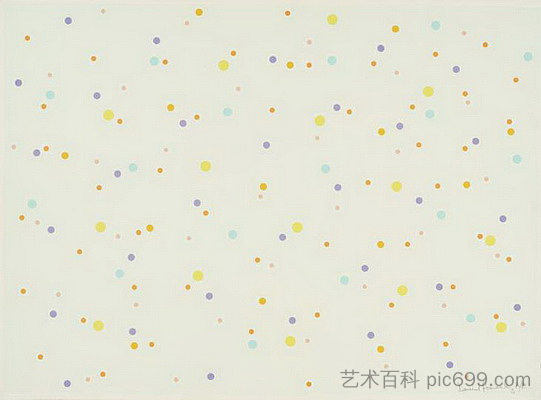 淡紫色、橙色、黄色、淡蓝色绿松石 Mauve, Orange, Yellow, Turquoise on Pale Blue (1970)，戴维·阿内斯利