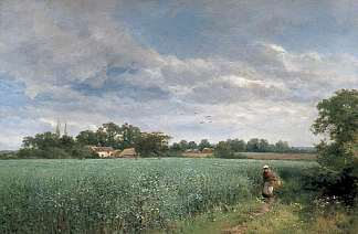 伍斯特郡莫尔文附近的皮克斯利的豆田 A Bean Field at Pickersleigh, near Malvern, Worcestershire (1890)，大卫·贝特斯