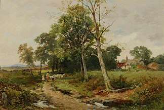 伍斯特郡巷景 A Worcestershire Lane Scene (1904)，大卫·贝特斯