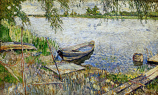 岸上的船 太阳 Boat at a shore Sun，戴维·伯克