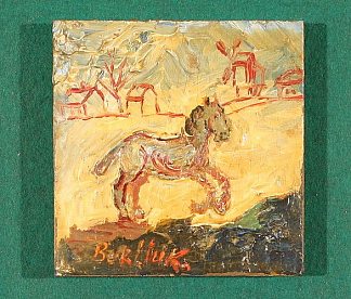 村庄旁奔腾的马匹 Galloping Horse by a Village，戴维·伯克