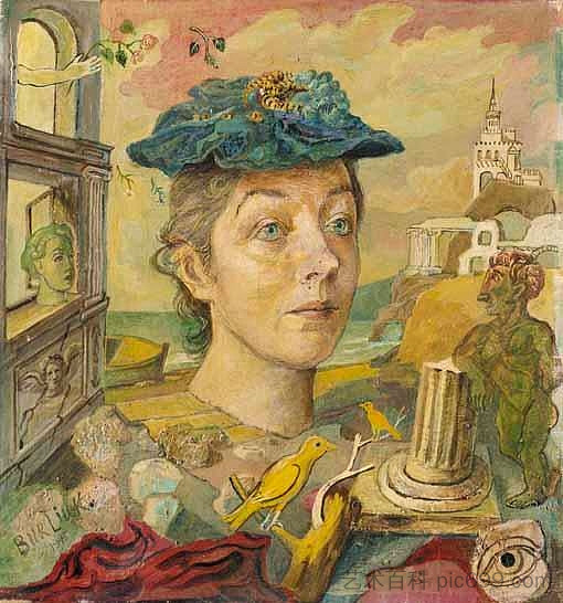向艺术家的妻子玛鲁西亚致敬 Homage to the artist's wife, Marusia (1945)，戴维·伯克