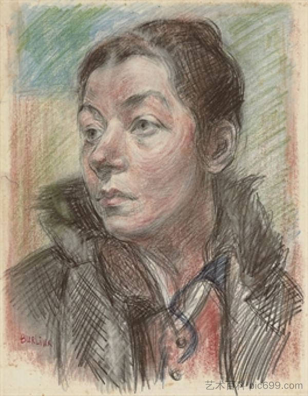 马鲁西亚·伯留克的肖像 Portrait of Marusia Burliuk，戴维·伯克