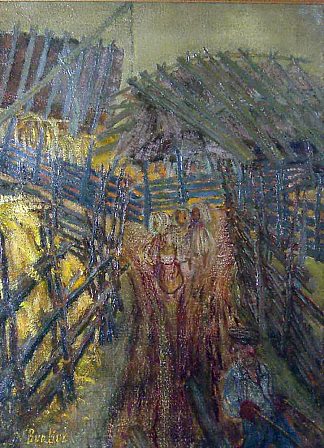 有数字的乡村景观 Rural landscape with figures (c.1940; United States                     )，戴维·伯克