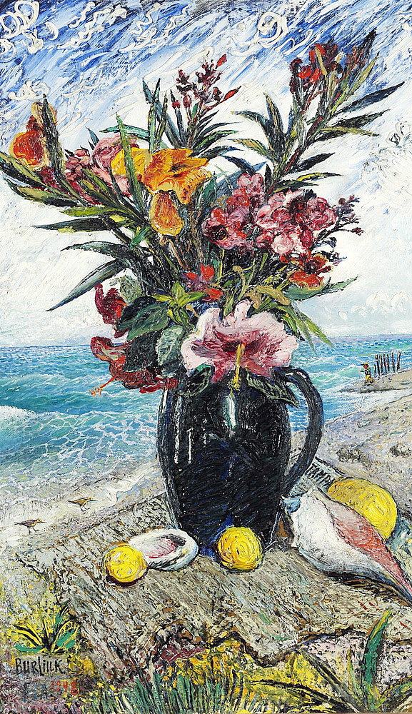 静物与海边的鲜花 Still life with flowers by the sea (1948)，戴维·伯克