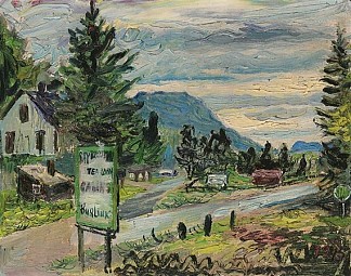 美国伯留克庄园景观 View of Burliuk estate, USA (1945; Long Island,United States                     )，戴维·伯克