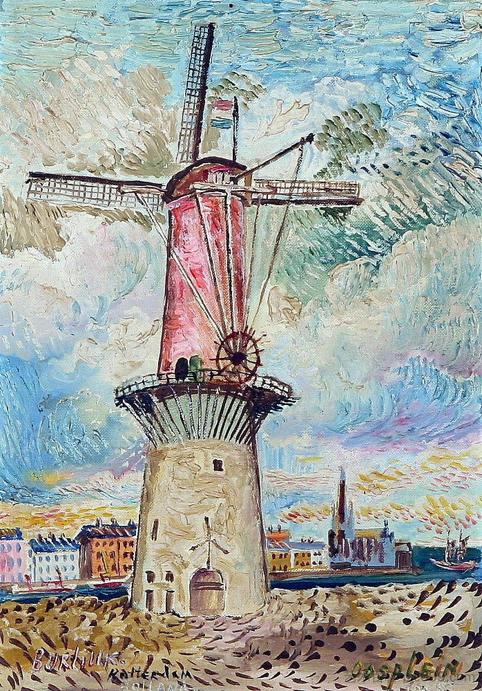 鹿特丹的风车 Windmill in Rotterdam (1955; Netherlands  )，戴维·伯克