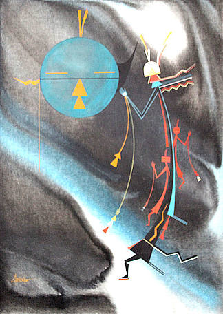 第一世界（垂直） The First World (Vertical) (c.1972)，大卫·切斯拉赫·圣骑士