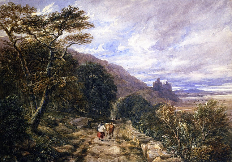 通往哈莱赫城堡的乡村小径 A Country Track Leading to Harlech Castle (1842)，戴维·考克斯