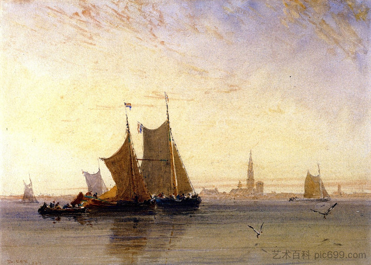 安特卫普， 上午 Antwerp, Morning (1832)，戴维·考克斯