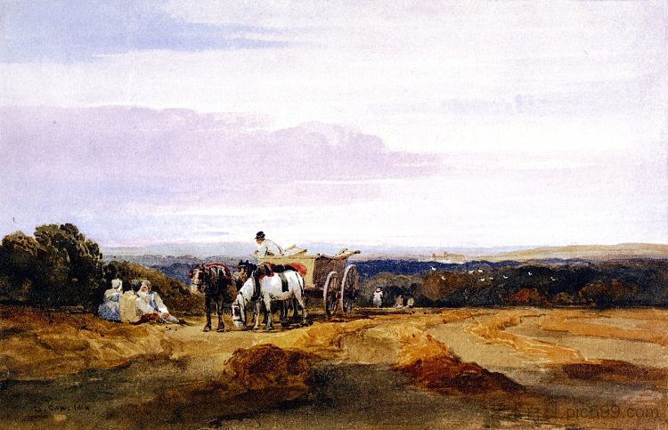 麦田 Cornfield (1814)，戴维·考克斯