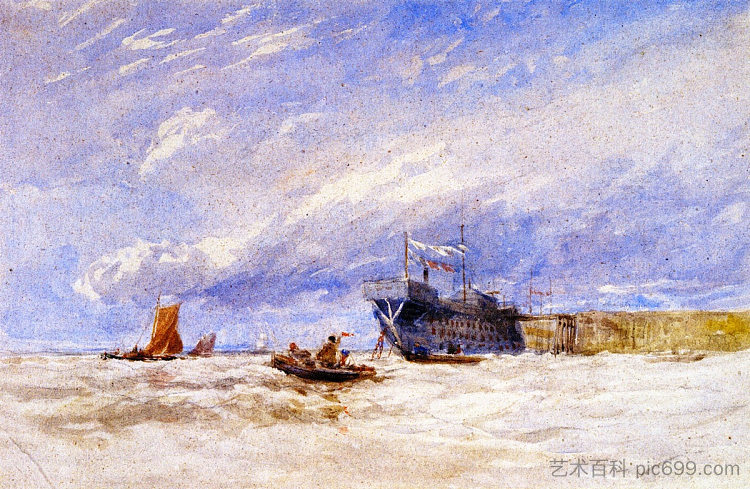 在梅德韦 On the Medway (1853)，戴维·考克斯