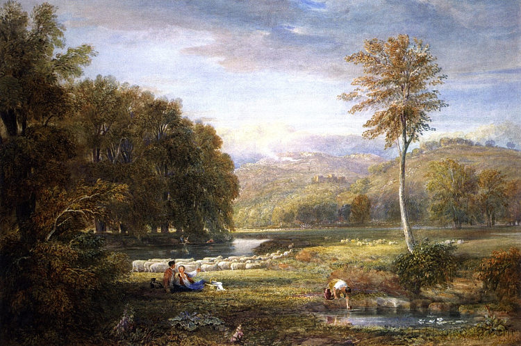 赫里福德郡的田园风光 Pastoral Scene in Herefordshire (1823)，戴维·考克斯