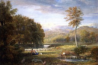 赫里福德郡的田园风光 Pastoral Scene in Herefordshire (1823)，戴维·考克斯