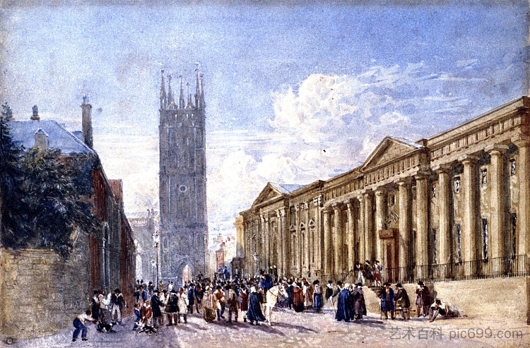 圣玛丽教堂和夏尔大厅，沃里克 St. Mary's Church and the Shire Hall, Warwick (1828)，戴维·考克斯