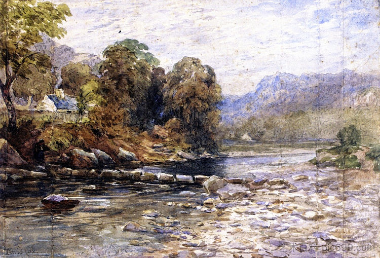 铺路石，贝特斯-伊-科德 Stepping Stones, Bettws-y-Coed (1859)，戴维·考克斯