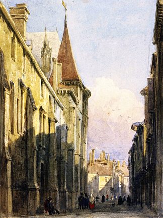 博韦的街道 Street in Beauvais (1823)，戴维·考克斯