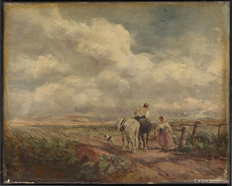 穿越公地的道路 The Road across the Common (1853)，戴维·考克斯