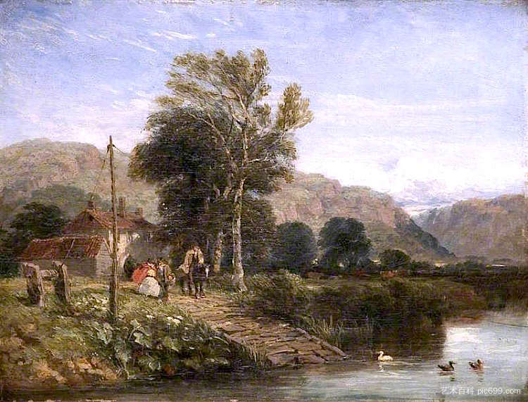 等待渡轮 Waiting for the Ferry (1845)，戴维·考克斯