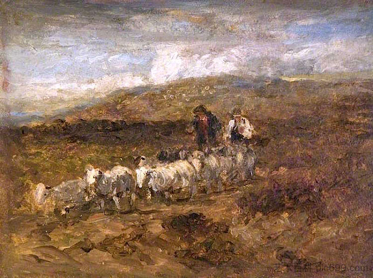 威尔士牧羊犬 Welsh Shepherds (1841)，戴维·考克斯