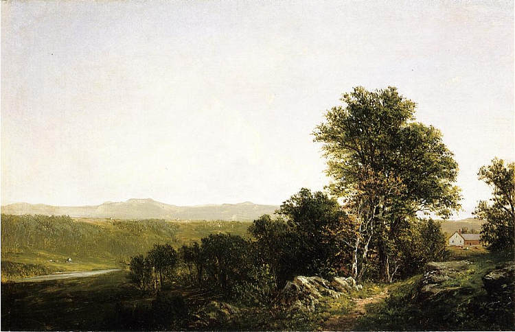 郁郁葱葱的夏日景观 A Lush Summer Landscape (1864)，大卫·约翰逊