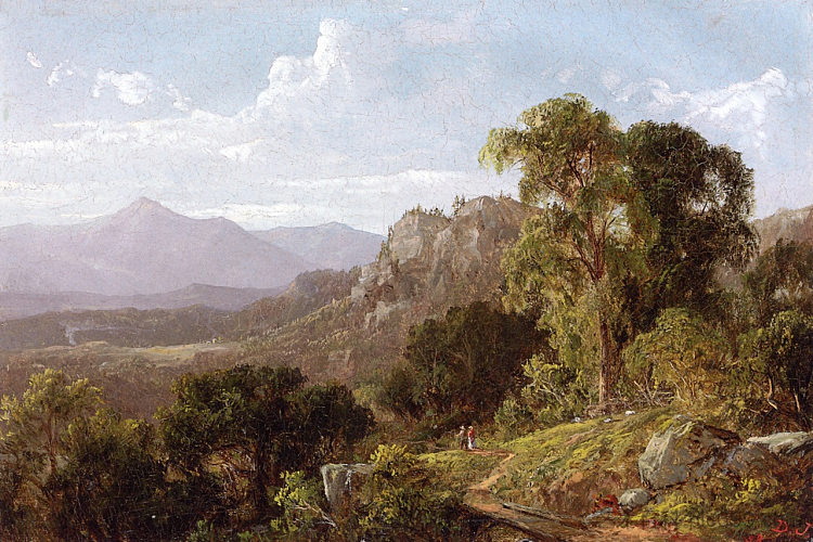 在怀特山脉 In the White Mountains (1858)，大卫·约翰逊