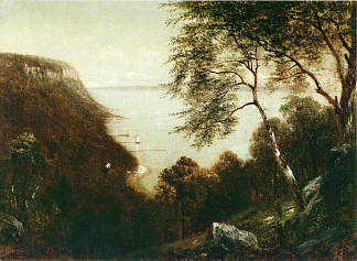 帕利塞兹，哈德逊河的景色 View of Palisades, Hudson River (1871)，大卫·约翰逊