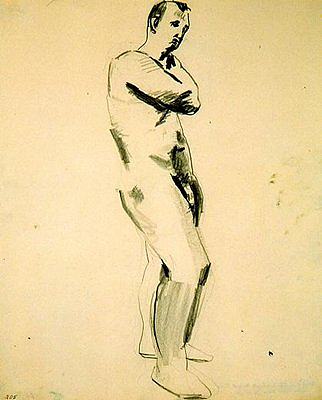 无题（裸体男性形象） Untitled (Nude Male Figure) (1957)，大卫·帕克