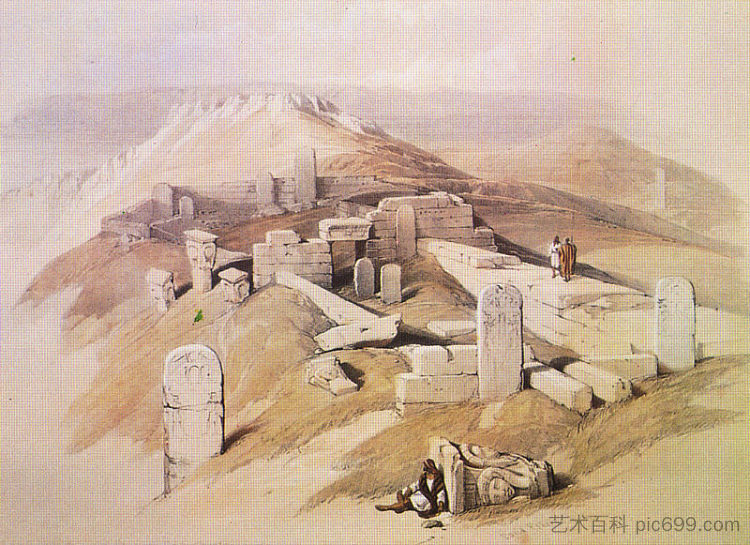 一座古埃及神庙，位于格贝尔加拉巴 An Ancient Egyptian Temple, on Gebel Garaba，大卫·罗伯茨