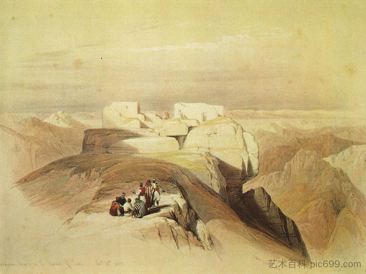 登上西奈山顶 Ascent to the Summit of Mount Sinai，大卫·罗伯茨