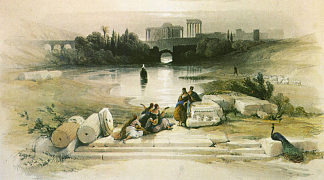 巴勒贝克。从喷泉 Baalbek. From the Fountain，大卫·罗伯茨