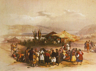 朝圣者在耶利哥的营地 Encampment of the Pilgrims at Jericho，大卫·罗伯茨